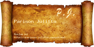 Parison Julitta névjegykártya
